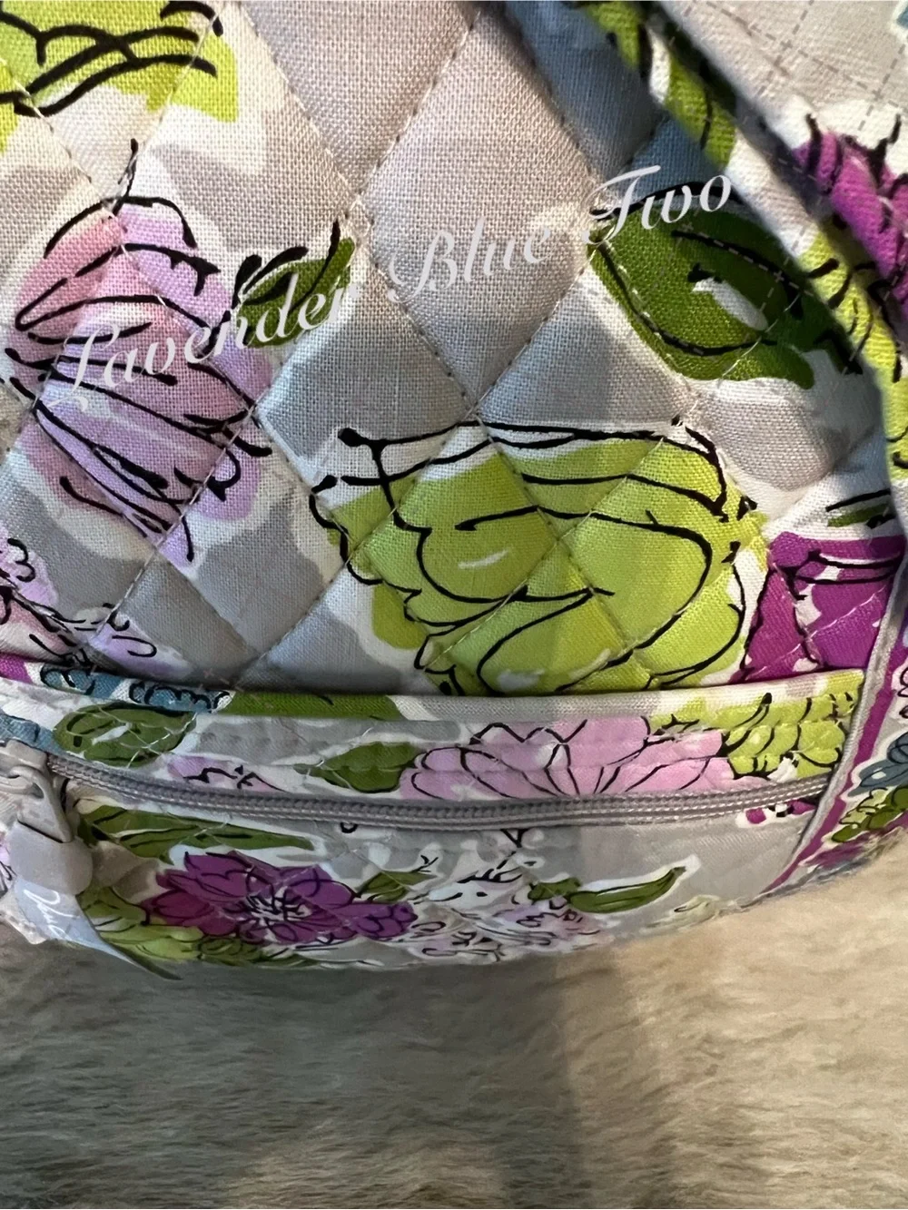 VERA BRADLEY Watercolor 2011 Zipper Hipster Crossbody Purple Green Floral Y2K
